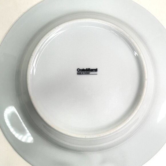 Crate & Barrel Herb Motif Porcelain Dinner Plates Set Of 2 - Picture 8 of 9